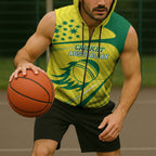 Australian Cricket Sleeveless Zip Hoodie Southern Cross Stars - Heritage Graphic