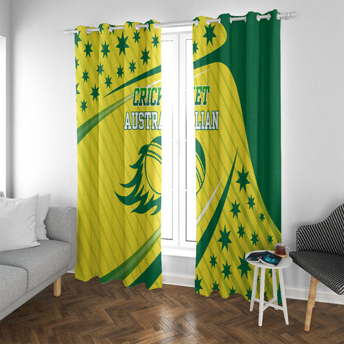 Australian Cricket Window Curtain Southern Cross Stars - Heritage Graphic