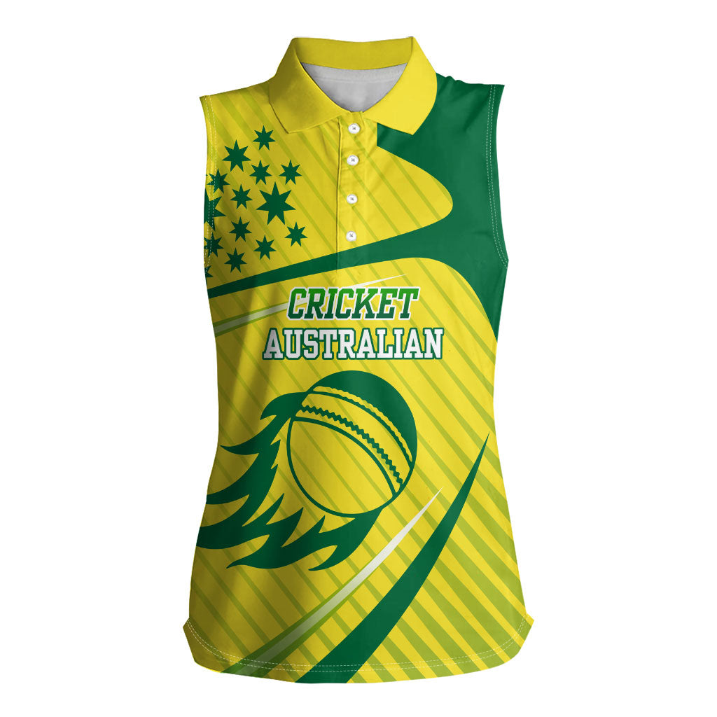Australian Cricket Women Sleeveless Polo Shirt Southern Cross Stars - Heritage Graphic
