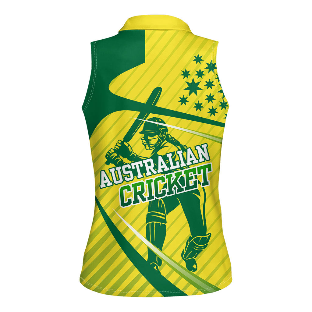 Australian Cricket Women Sleeveless Polo Shirt Southern Cross Stars - Heritage Graphic