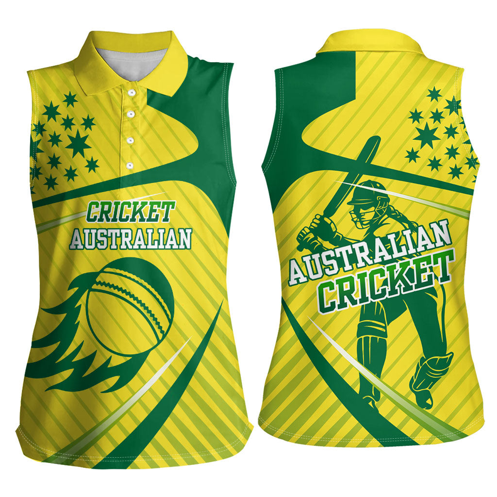 Australian Cricket Women Sleeveless Polo Shirt Southern Cross Stars - Heritage Graphic