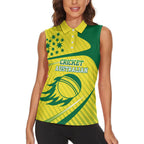 Australian Cricket Women Sleeveless Polo Shirt Southern Cross Stars - Heritage Graphic