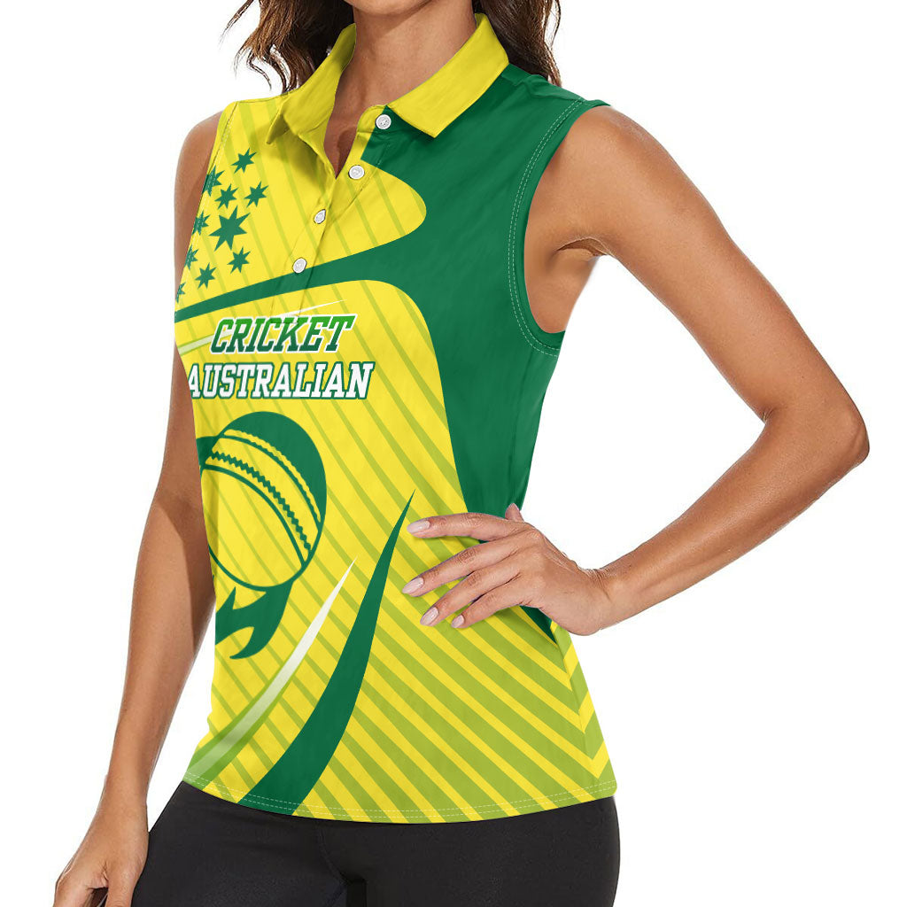 Australian Cricket Women Sleeveless Polo Shirt Southern Cross Stars - Heritage Graphic