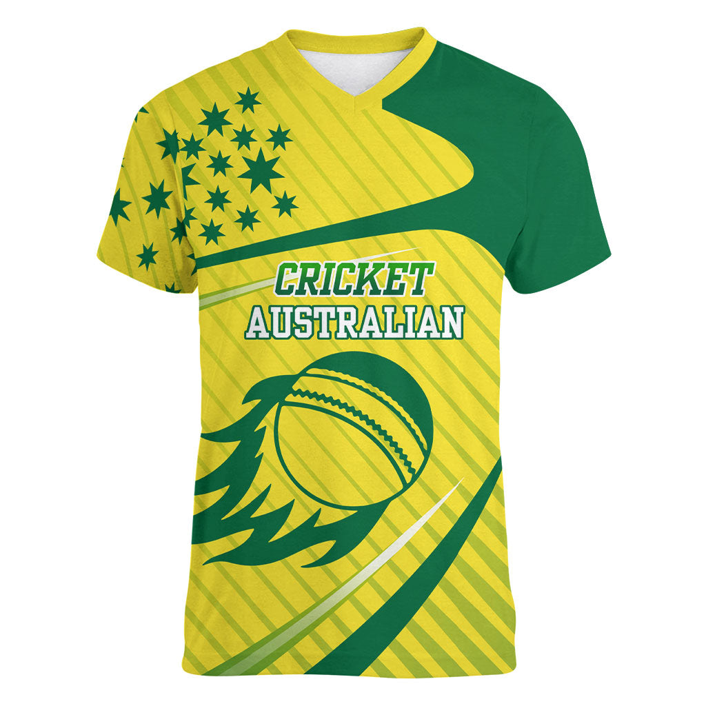 Australian Cricket Women V-Neck T-Shirt Southern Cross Stars - Heritage Graphic