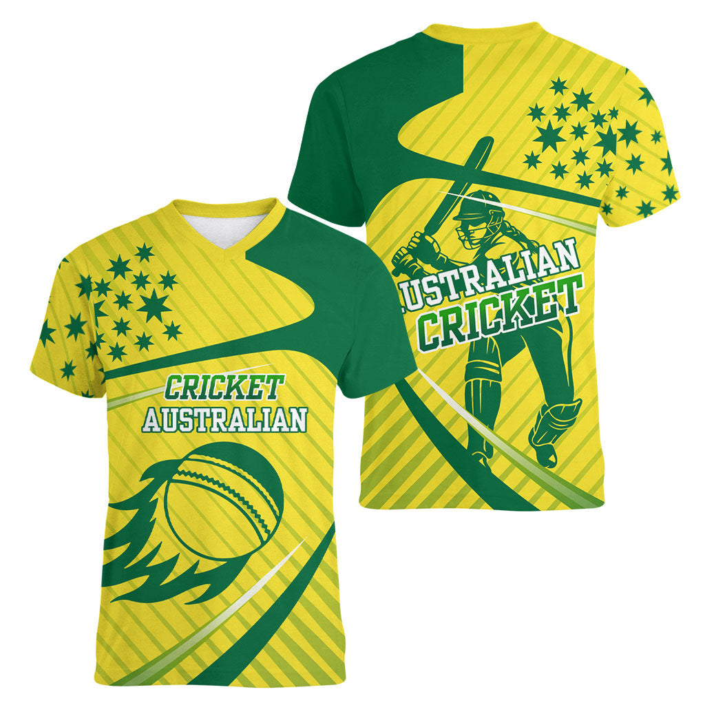 Australian Cricket Women V-Neck T-Shirt Southern Cross Stars - Heritage Graphic