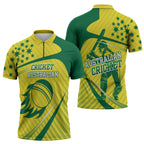 Australian Cricket Zipper Polo Shirt Southern Cross Stars - Heritage Graphic
