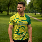 Australian Cricket Zipper Polo Shirt Southern Cross Stars - Heritage Graphic