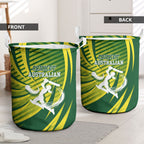 Australian Cricket Laundry Basket Dynamic Stripe Graphic With Player Silhouette