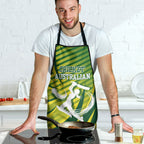 Australian Cricket Apron Dynamic Stripe Graphic With Player Silhouette