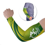Australian Cricket Arm Sleeves Dynamic Stripe Graphic With Player Silhouette