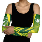 Australian Cricket Arm Sleeves Dynamic Stripe Graphic With Player Silhouette