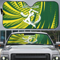 Australian Cricket Auto Sun Shade Dynamic Stripe Graphic With Player Silhouette