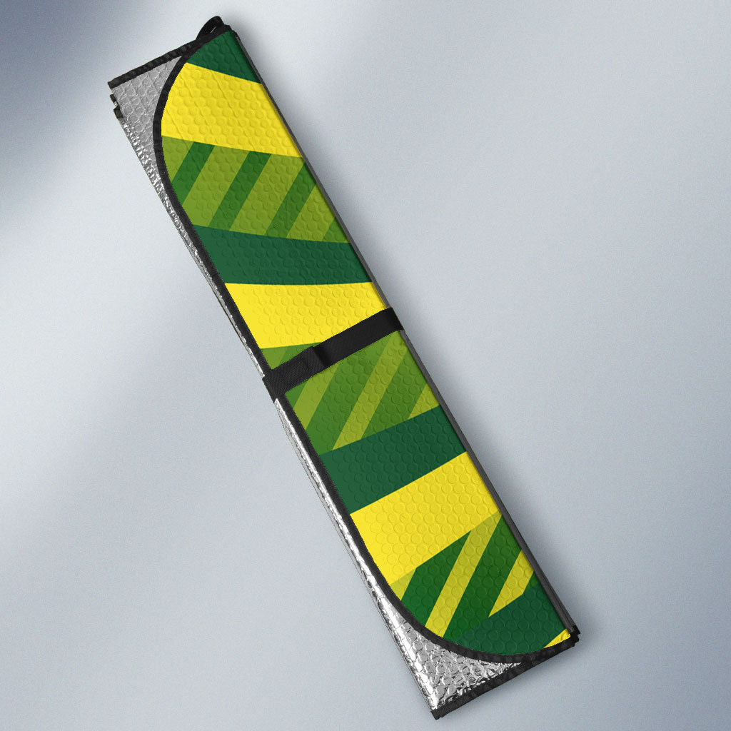 Australian Cricket Auto Sun Shade Dynamic Stripe Graphic With Player Silhouette