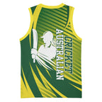 Australian Cricket Basketball Jersey Dynamic Stripe Graphic With Player Silhouette