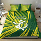 Australian Cricket Bedding Set Dynamic Stripe Graphic With Player Silhouette