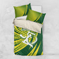 Australian Cricket Bedding Set Dynamic Stripe Graphic With Player Silhouette