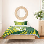 Australian Cricket Bedding Set Dynamic Stripe Graphic With Player Silhouette