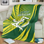 Australian Cricket Blanket Dynamic Stripe Graphic With Player Silhouette