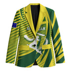 Australian Cricket Blazer Dynamic Stripe Graphic With Player Silhouette