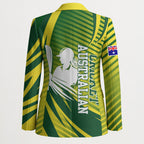 Australian Cricket Blazer Dynamic Stripe Graphic With Player Silhouette