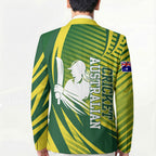 Australian Cricket Blazer Dynamic Stripe Graphic With Player Silhouette