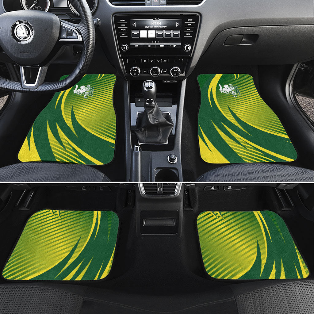 Australian Cricket Car Mats Dynamic Stripe Graphic With Player Silhouette