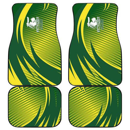 Australian Cricket Car Mats Dynamic Stripe Graphic With Player Silhouette