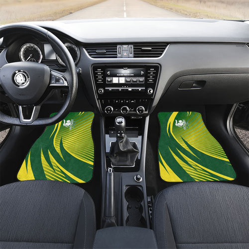 Australian Cricket Car Mats Dynamic Stripe Graphic With Player Silhouette