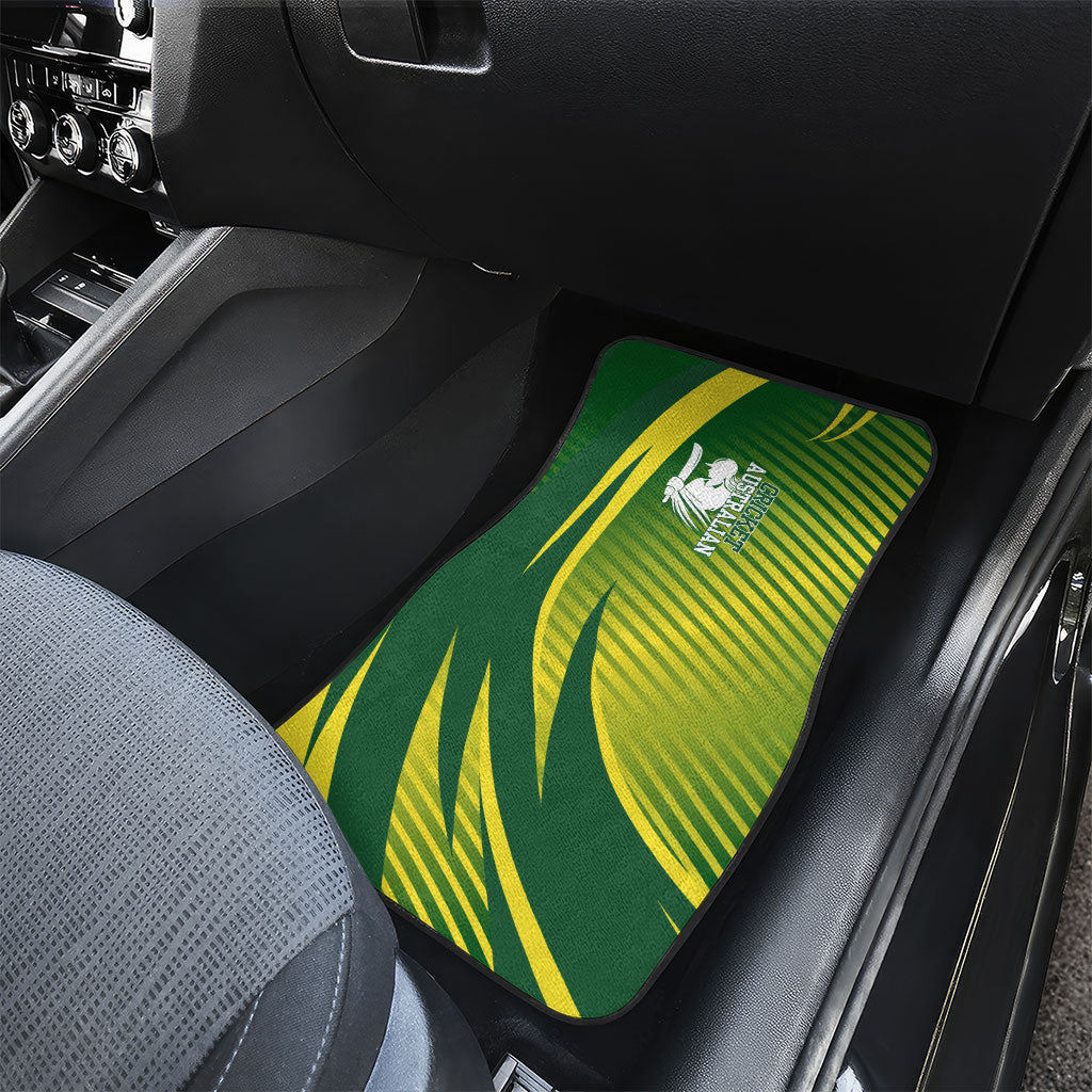Australian Cricket Car Mats Dynamic Stripe Graphic With Player Silhouette