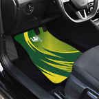 Australian Cricket Car Mats Dynamic Stripe Graphic With Player Silhouette