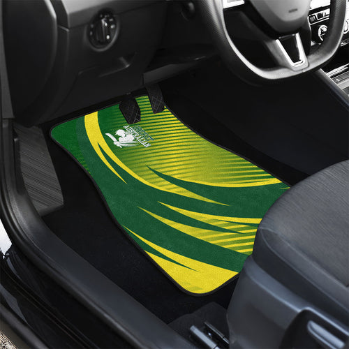 Australian Cricket Car Mats Dynamic Stripe Graphic With Player Silhouette