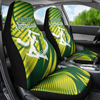 Australian Cricket Car Seat Cover Dynamic Stripe Graphic With Player Silhouette