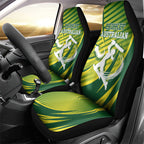 Australian Cricket Car Seat Cover Dynamic Stripe Graphic With Player Silhouette