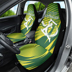 Australian Cricket Car Seat Cover Dynamic Stripe Graphic With Player Silhouette