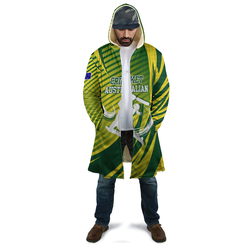 Australian Cricket Cloak Dynamic Stripe Graphic With Player Silhouette