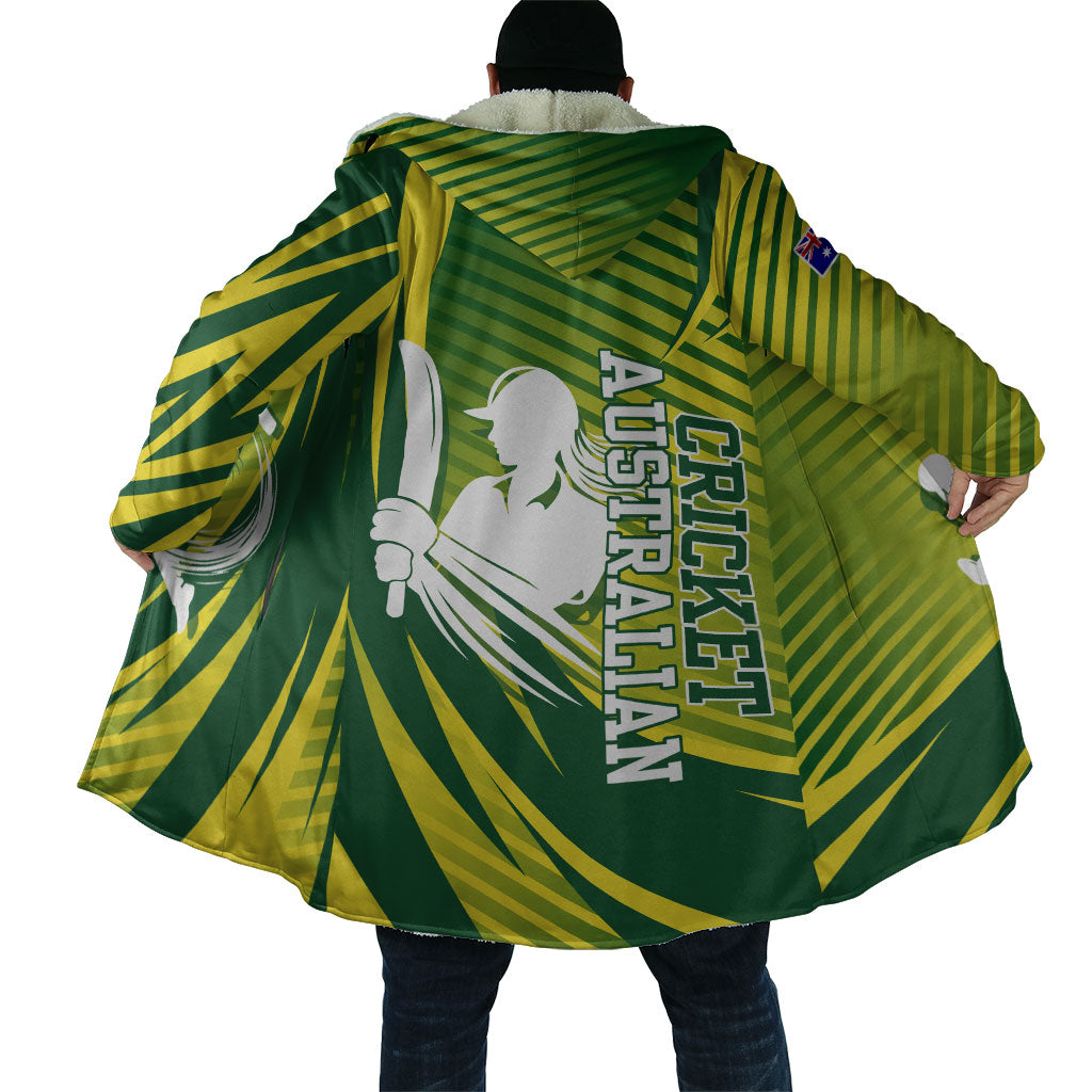 Australian Cricket Cloak Dynamic Stripe Graphic With Player Silhouette