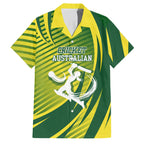 Australian Cricket Family Matching Puletasi and Hawaiian Shirt Dynamic Stripe Graphic With Player Silhouette