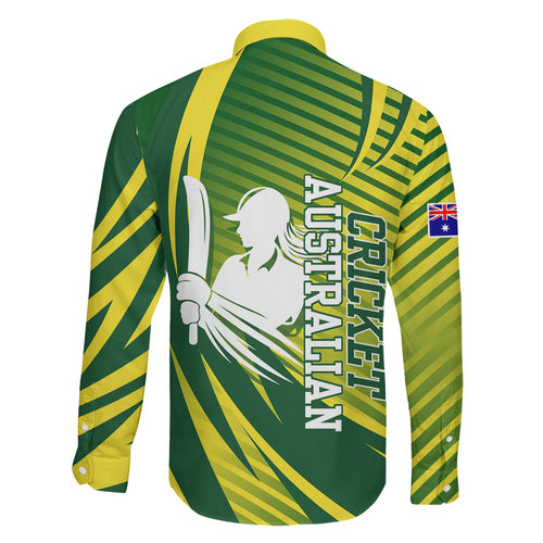 Australian Cricket Family Matching Short Sleeve Bodycon Dress and Hawaiian Shirt Dynamic Stripe Graphic With Player Silhouette