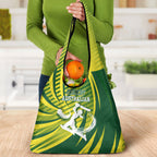 Australian Cricket Grocery Bag Dynamic Stripe Graphic With Player Silhouette