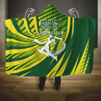 Australian Cricket Hooded Blanket Dynamic Stripe Graphic With Player Silhouette