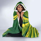 Australian Cricket Hooded Blanket Dynamic Stripe Graphic With Player Silhouette