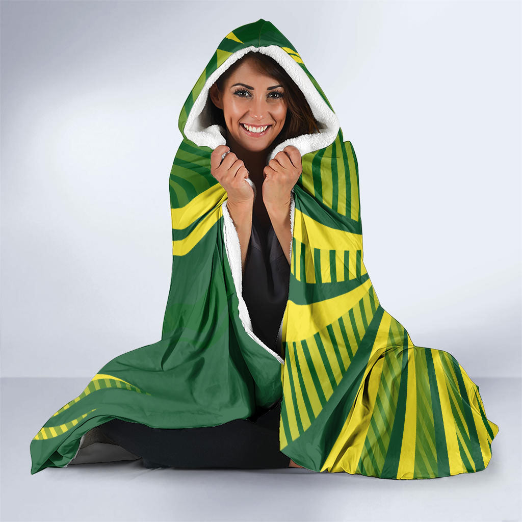 Australian Cricket Hooded Blanket Dynamic Stripe Graphic With Player Silhouette