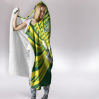 Australian Cricket Hooded Blanket Dynamic Stripe Graphic With Player Silhouette