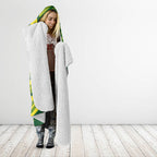 Australian Cricket Hooded Blanket Dynamic Stripe Graphic With Player Silhouette
