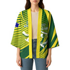 Australian Cricket Kimono Dynamic Stripe Graphic With Player Silhouette