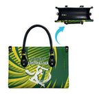 Australian Cricket Leather Bag Dynamic Stripe Graphic With Player Silhouette