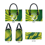 Australian Cricket Leather Bag Dynamic Stripe Graphic With Player Silhouette