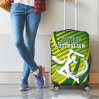 Australian Cricket Luggage Cover Dynamic Stripe Graphic With Player Silhouette