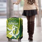 Australian Cricket Luggage Cover Dynamic Stripe Graphic With Player Silhouette