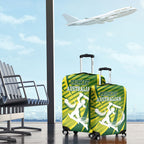 Australian Cricket Luggage Cover Dynamic Stripe Graphic With Player Silhouette